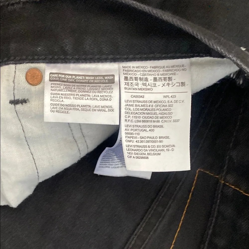 LEVI’S Men's Black Jeans. Size W 36 L 32